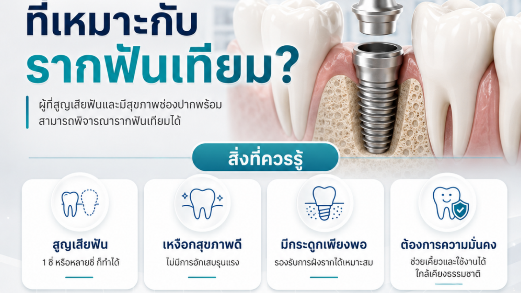 ใครบ้างที่เหมาะกับรากฟันเทียม